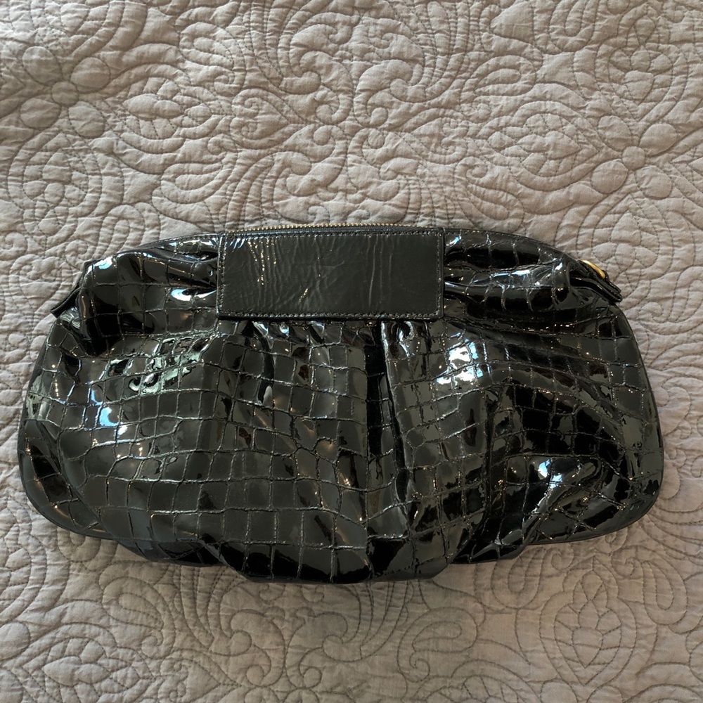 Bryna Nicole black patent leather clutch bag - Picture 5 of 5